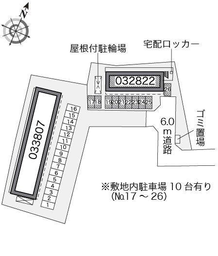 オークヒルズＢ(32822)の駐車配置図