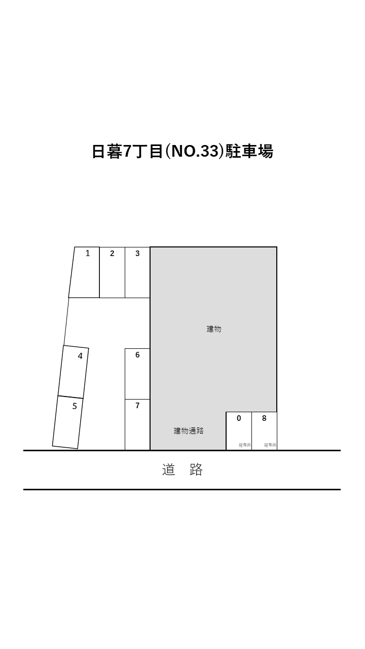 日暮7丁目(NO.33)駐車場の駐車配置図