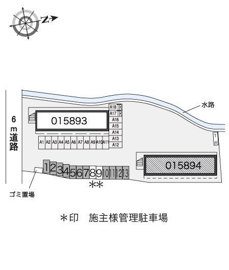 ＮｏｒｔｈＳｑｕａｒｅⅡ(15894)の駐車配置図
