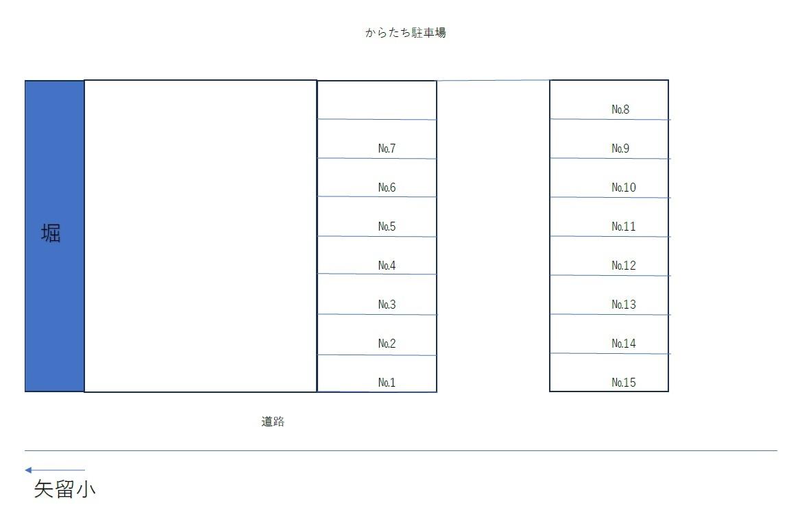 からたち駐車場の駐車配置図