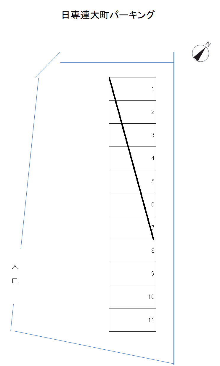 日専連大町パーキングの駐車配置図
