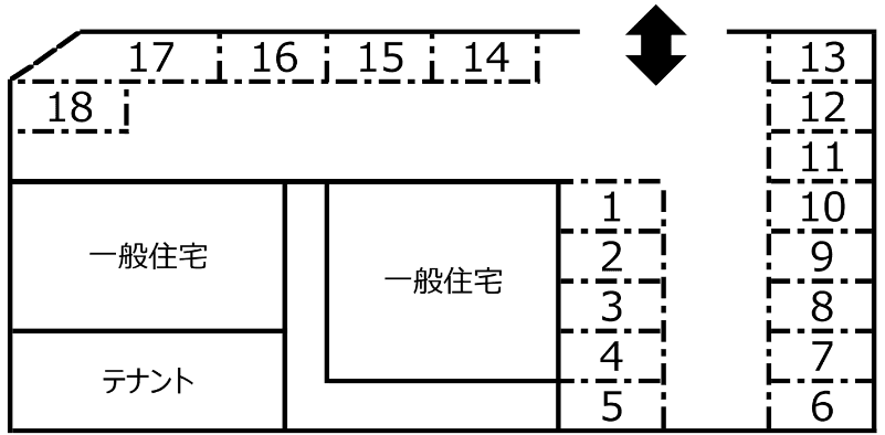 本町通三丁目駐車場の駐車配置図