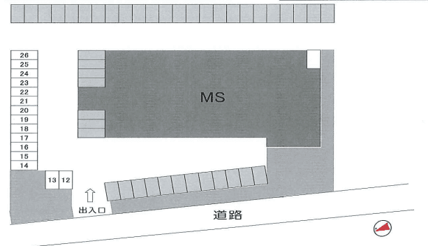 ペアレス泉高森パーク　月極駐車場の駐車配置図