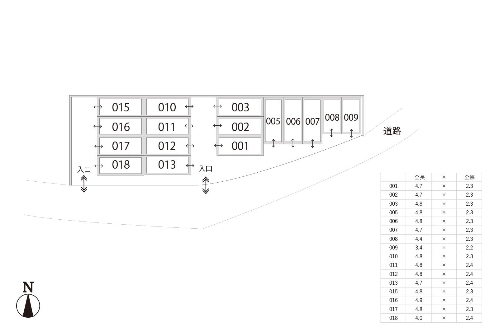【981】第2ﾅｻ駐車場の駐車配置図