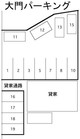 大門パーキングの駐車配置図