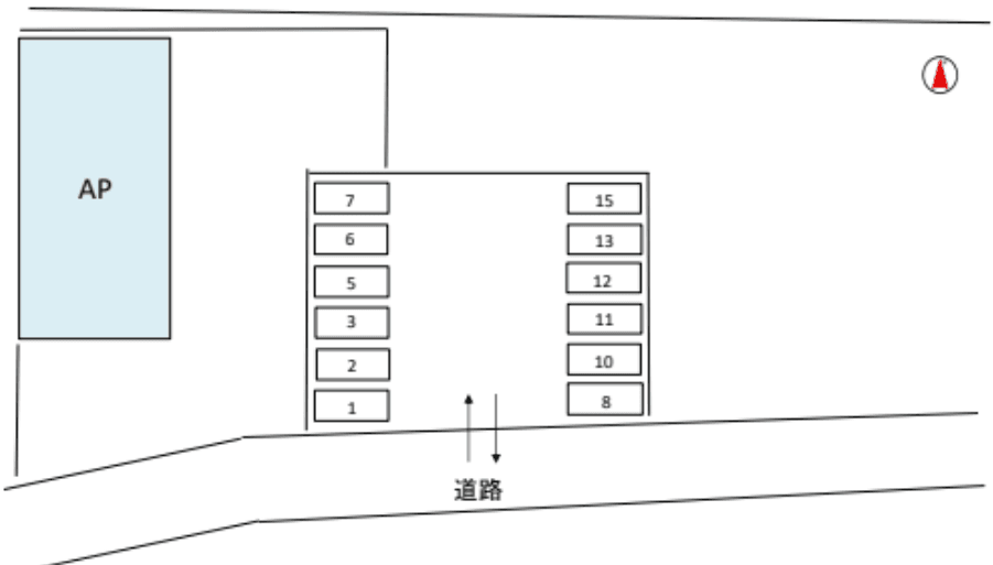 六丁の目南町パーキングの駐車配置図