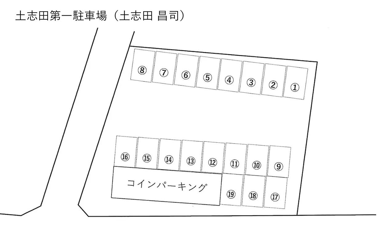 土志田第一駐車場の駐車配置図