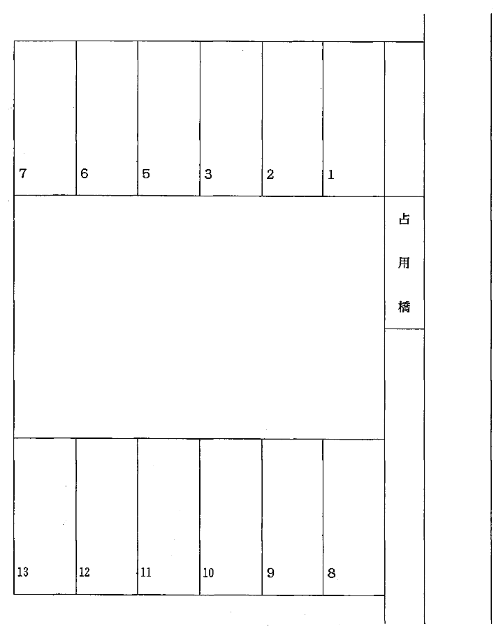 川口ガレージの駐車配置図