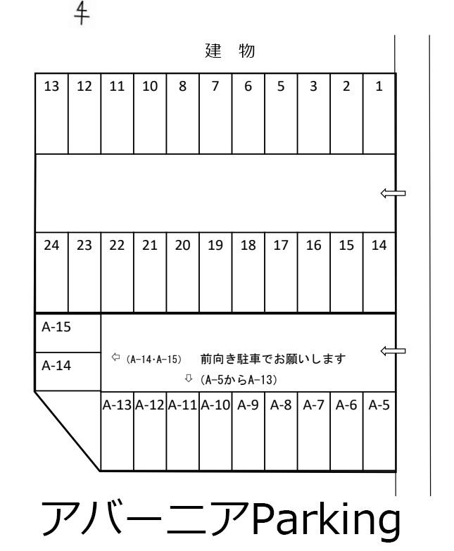アバーニアParkingの駐車配置図