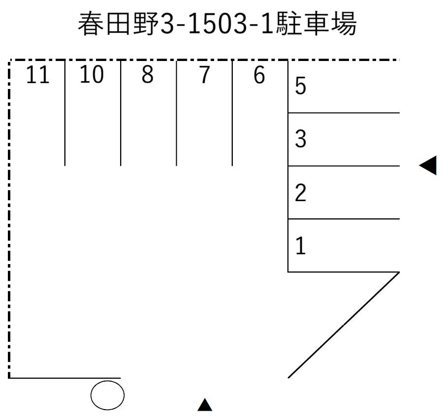 春田野3-1503-1駐車場の駐車配置図