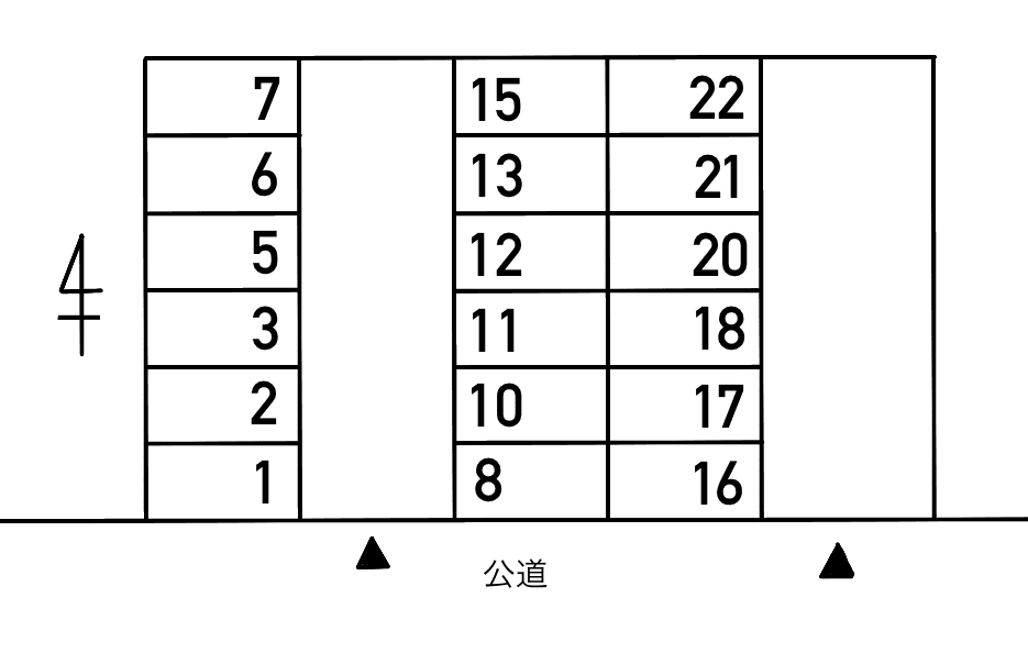 213馬手町２丁目の駐車配置図
