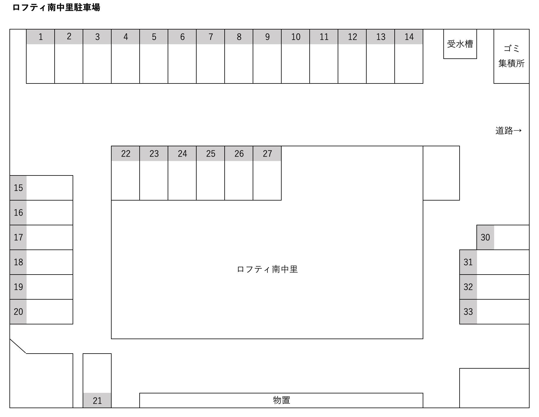 ロフティ南中里の駐車配置図