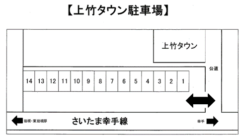 上竹タウン駐車場の駐車配置図