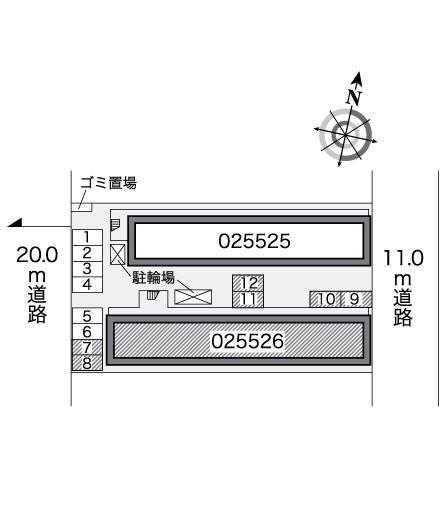 セントラル南４条Ｂ(25526)の駐車配置図