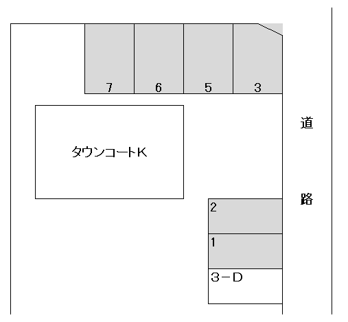 B-67 ﾀｳﾝｺｰﾄK内貸駐車場の駐車配置図