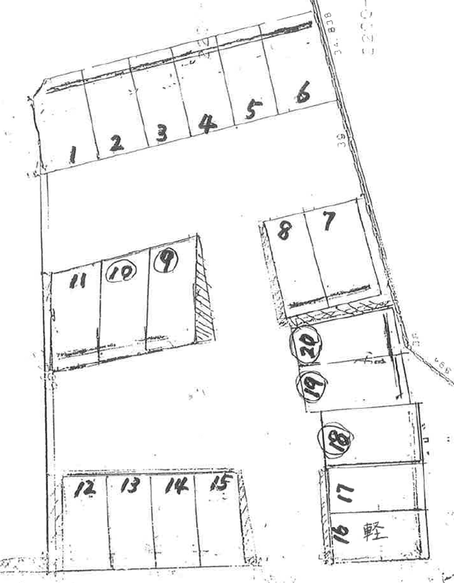 香椎勅使道パーキングの駐車配置図