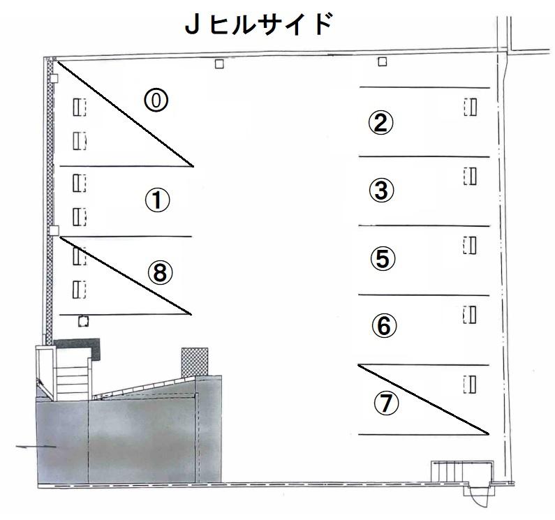 自由ヶ丘ヒルサイドパーキングの駐車配置図