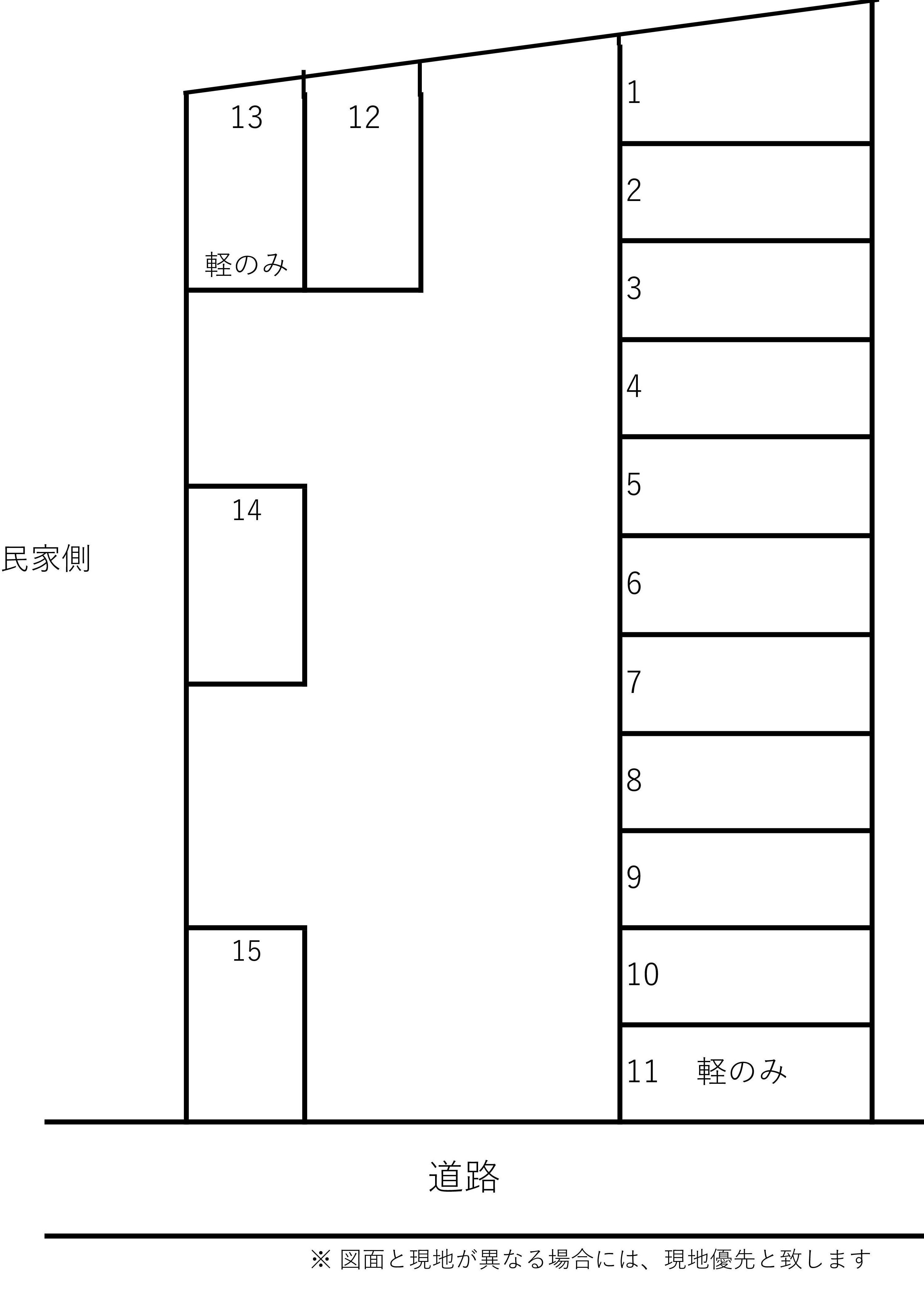 黒田第二駐車場の駐車配置図