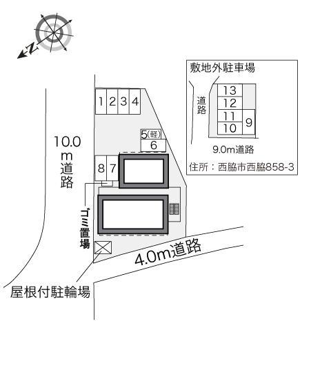 西脇ウチダ５号館(29588)　敷地外駐車場の駐車配置図