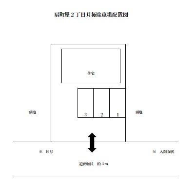 扇町屋２丁目月極駐車場の駐車配置図