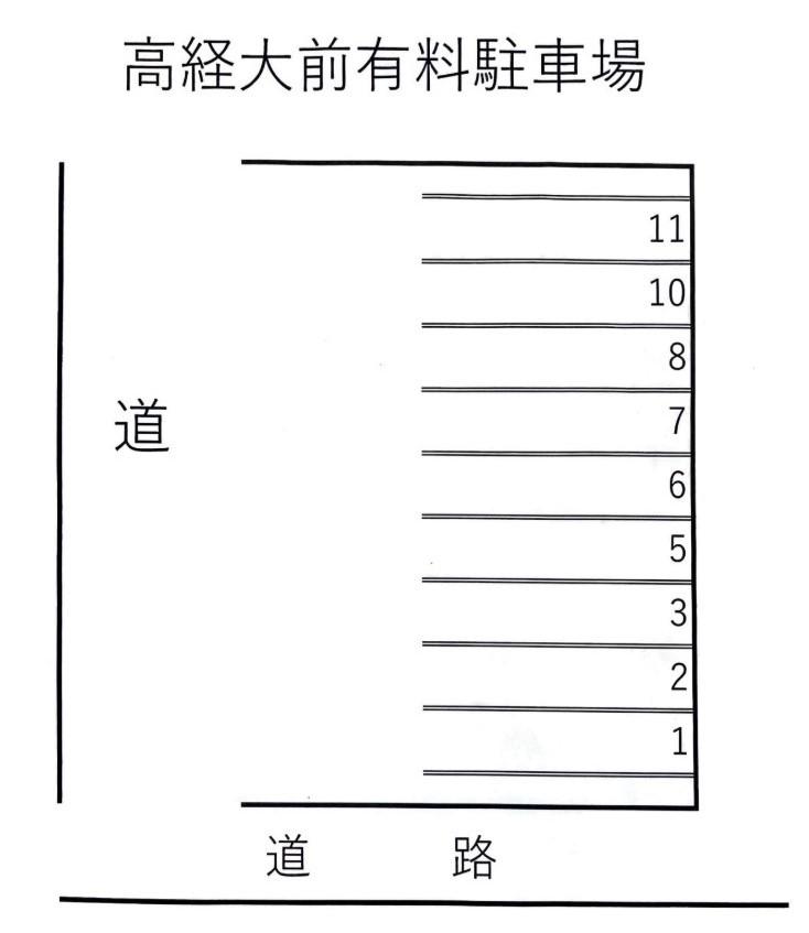 高経大前有料駐車場の駐車配置図