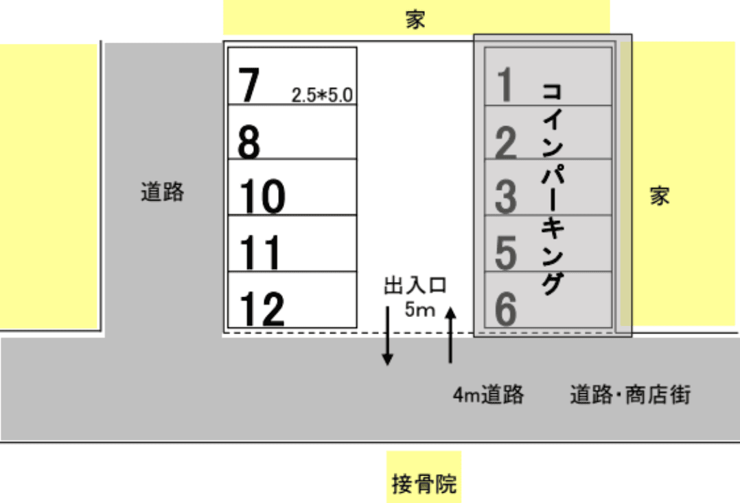 前田月極駐車場（萱島３）の駐車配置図