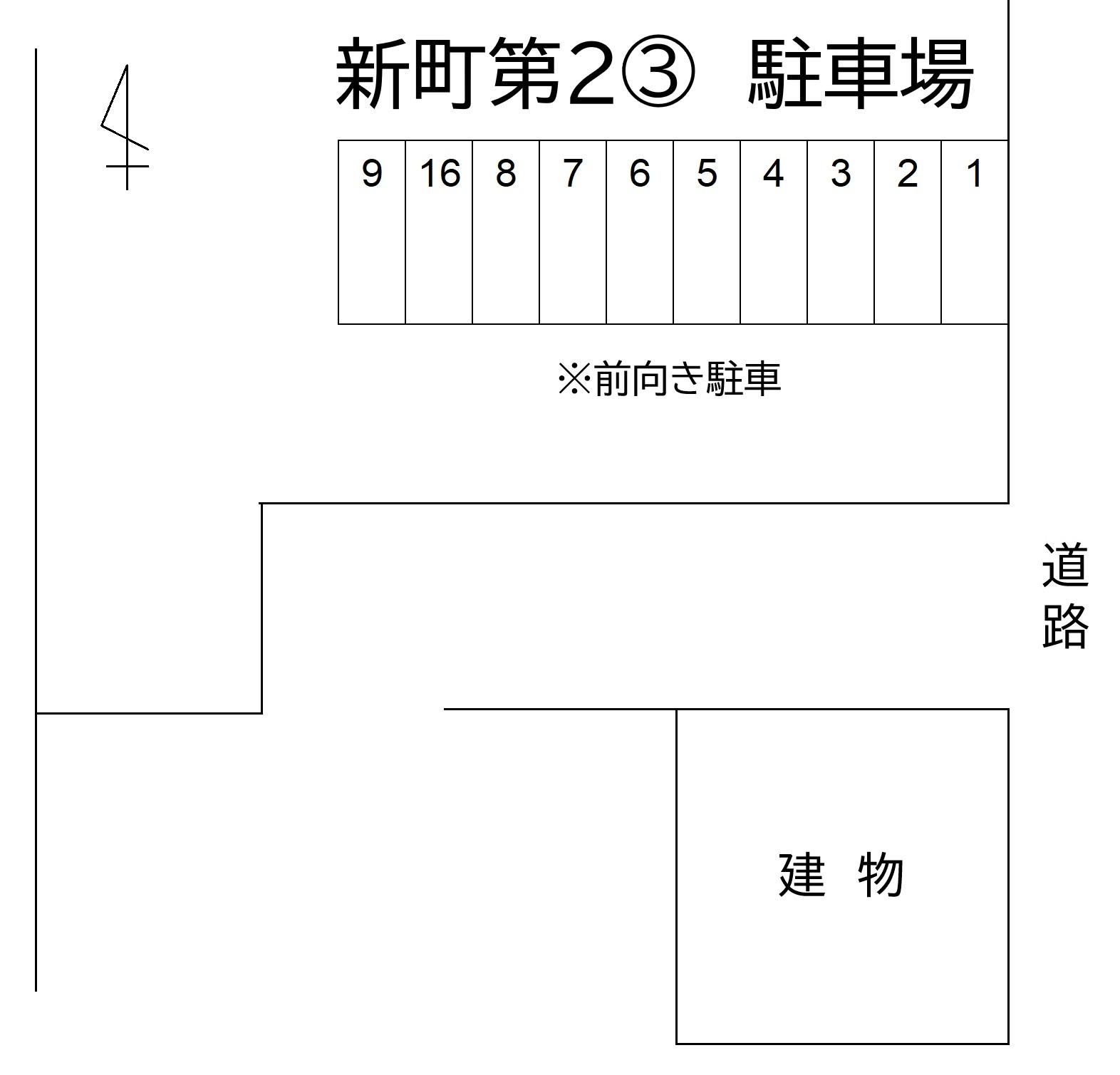 新町第２③　駐車場の駐車配置図