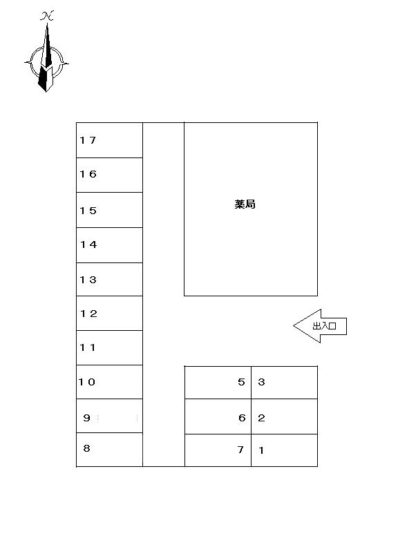 内田第五駐車場の駐車配置図