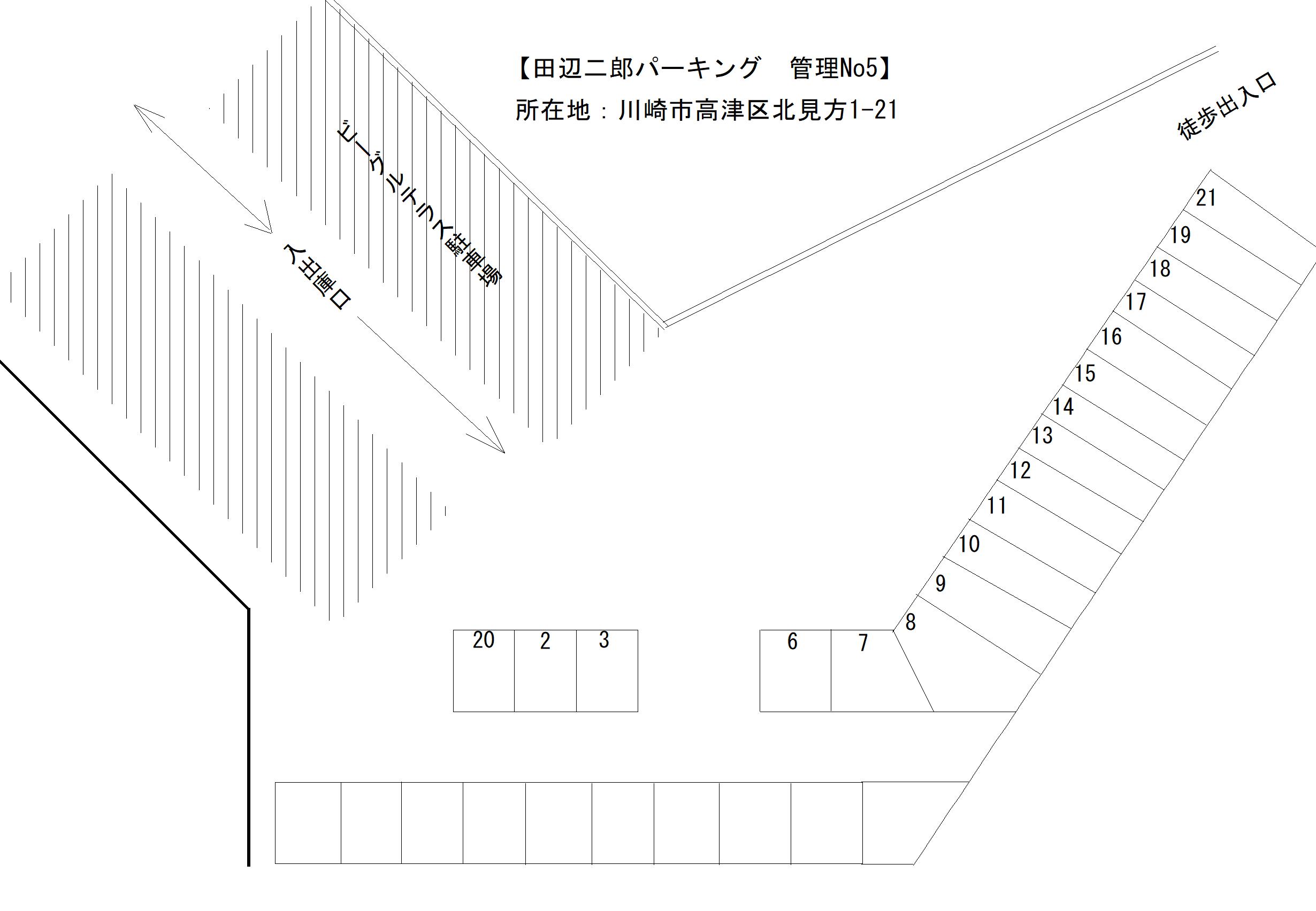 田辺二郎パーキングの駐車配置図