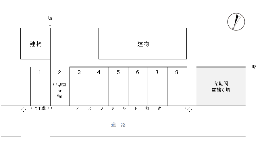 メリリーⅡ月決駐車場の駐車配置図