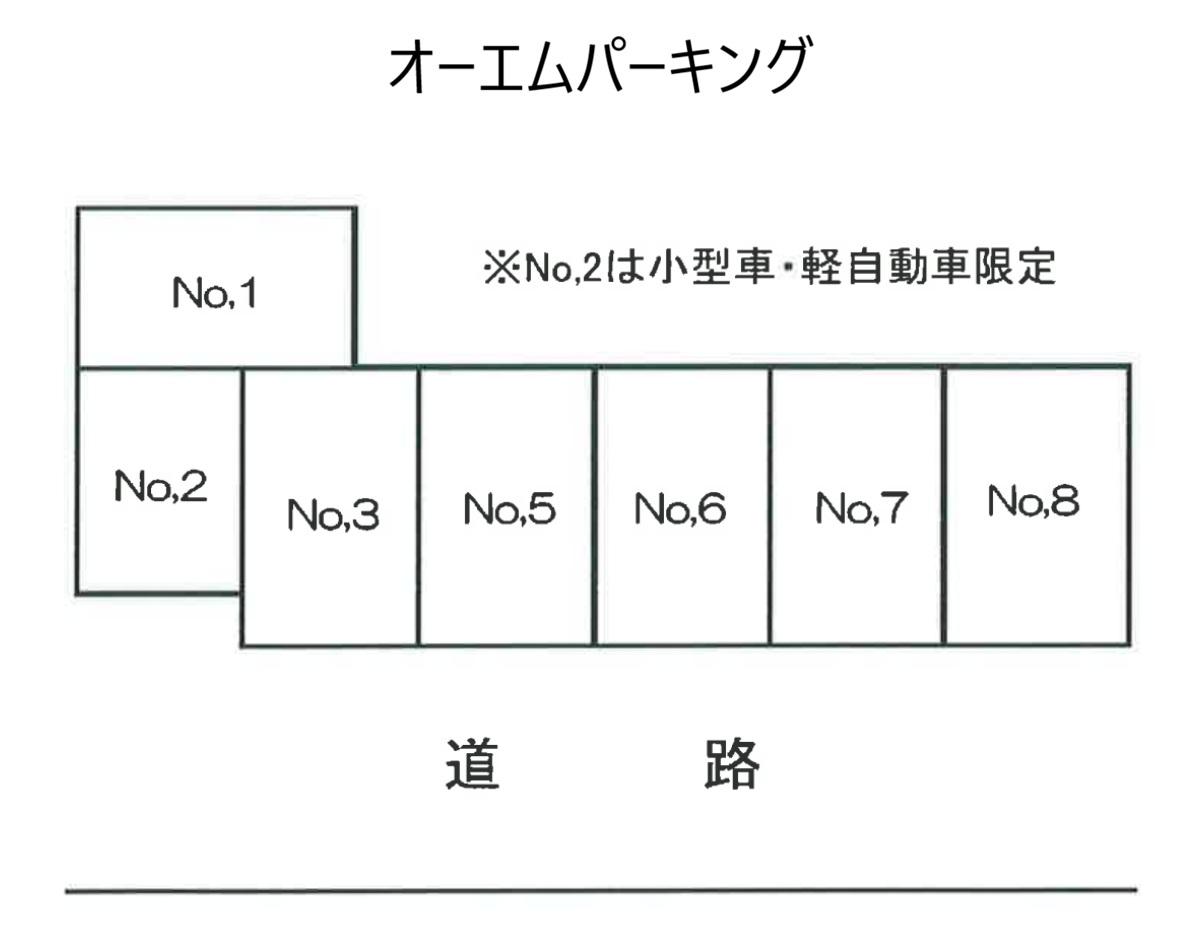 オーエムパーキングの駐車配置図