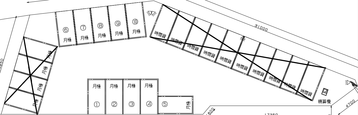 エコロパーク 城野駅前第２の駐車配置図