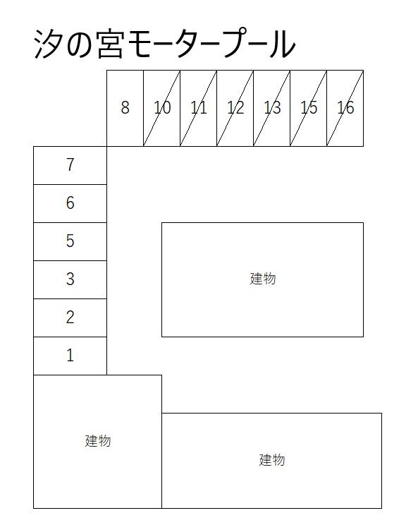 汐の宮モータープールの駐車配置図