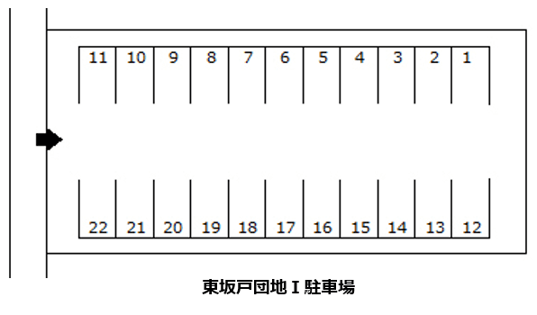 東坂戸団地Ｉ駐車場の駐車配置図