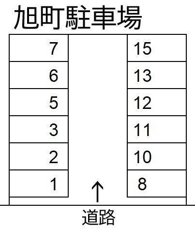 旭町駐車場の駐車配置図