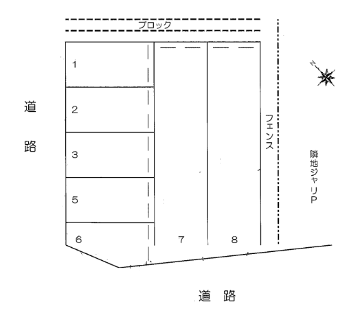 保城パーキングの駐車配置図