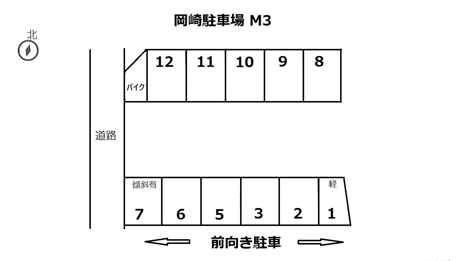 岡崎駐車場の駐車配置図