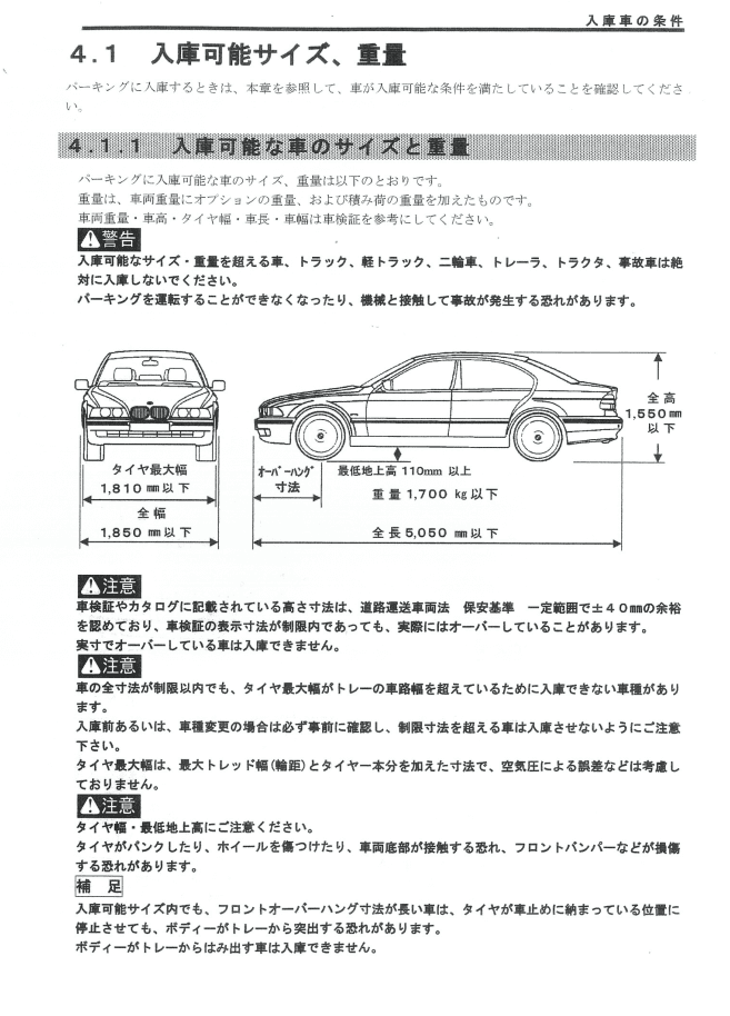 高野ビルＰの駐車配置図