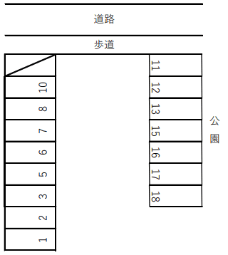 きごし月極駐車場の駐車配置図