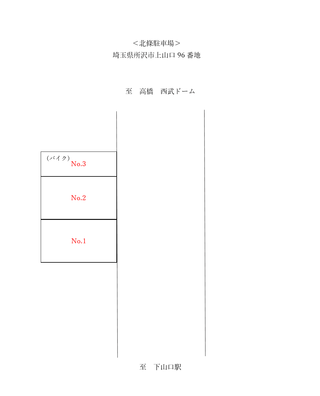 北條月極有料駐車場の駐車配置図