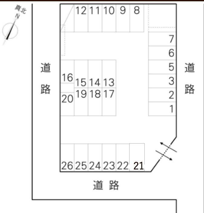井野台3丁目海老原駐車場の駐車配置図