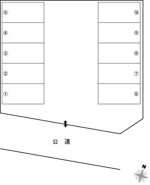 東大道町原田(三浦）駐車場の駐車配置図