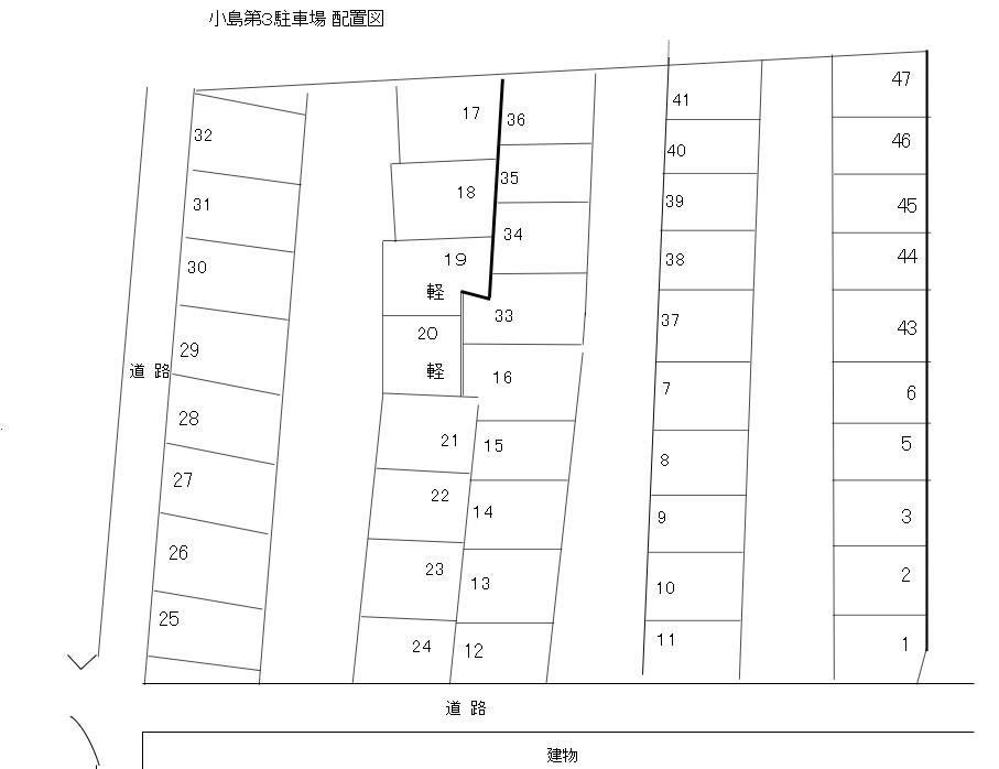 小島第３駐車場の駐車配置図