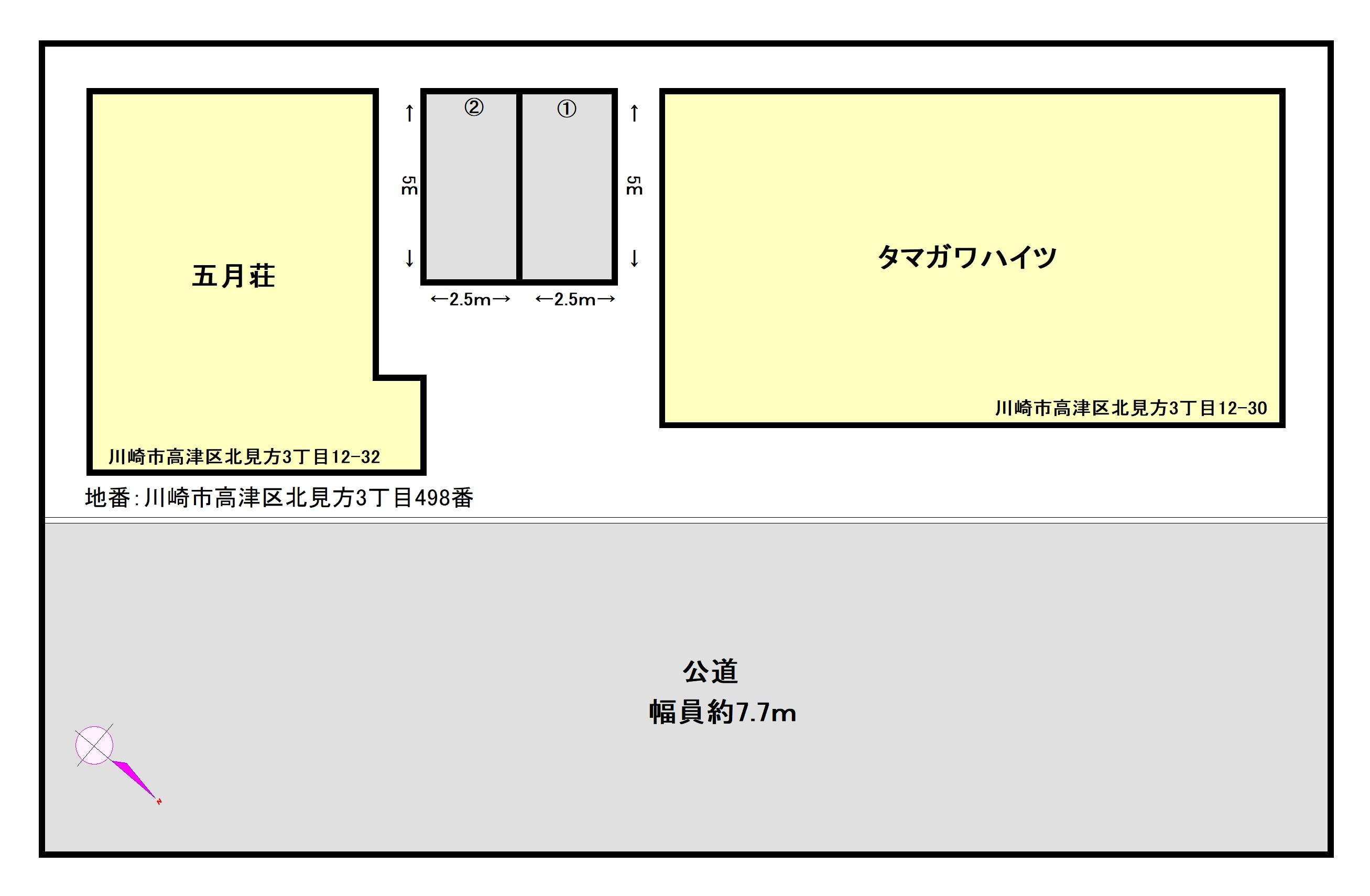 さつきハイツ駐車場の駐車配置図