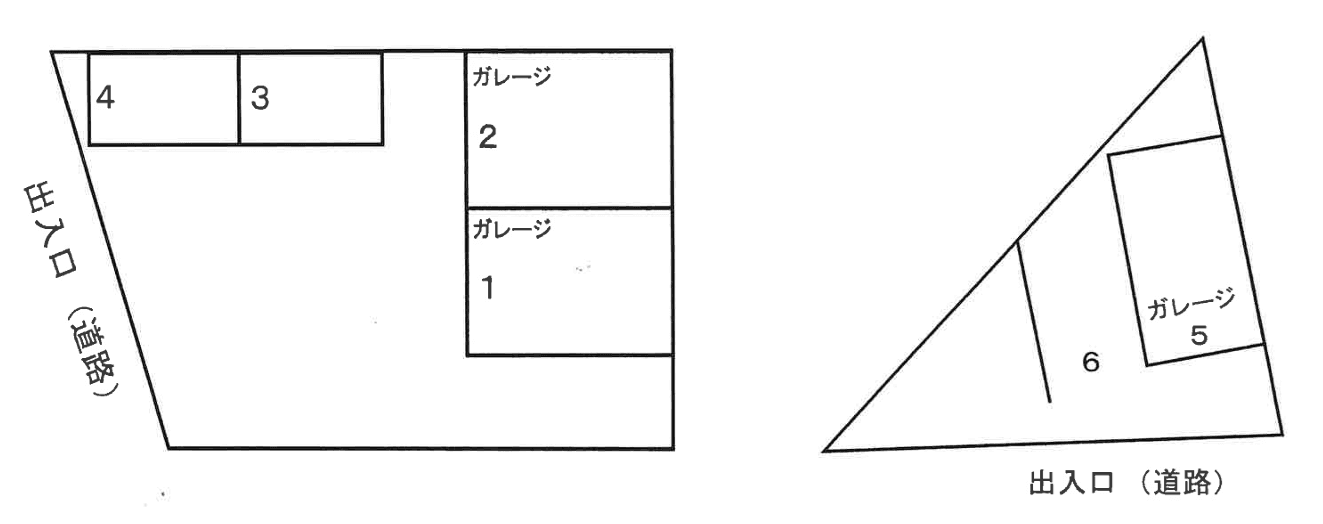 西浦駐車場Ｆの駐車配置図