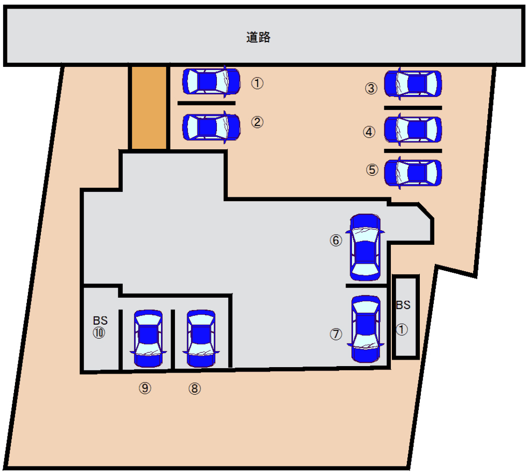 LUANA・AIR・RESIDENCE錦町の駐車配置図