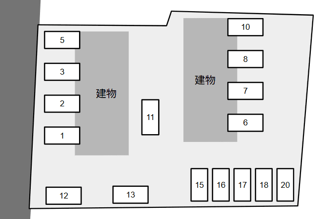 Ｌａ　ｃｏｒｔｅ　Ａの駐車配置図