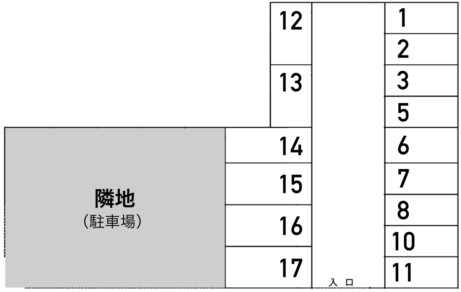 新井３丁目駐車場の駐車配置図