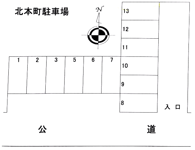 北本町駐車場の駐車配置図