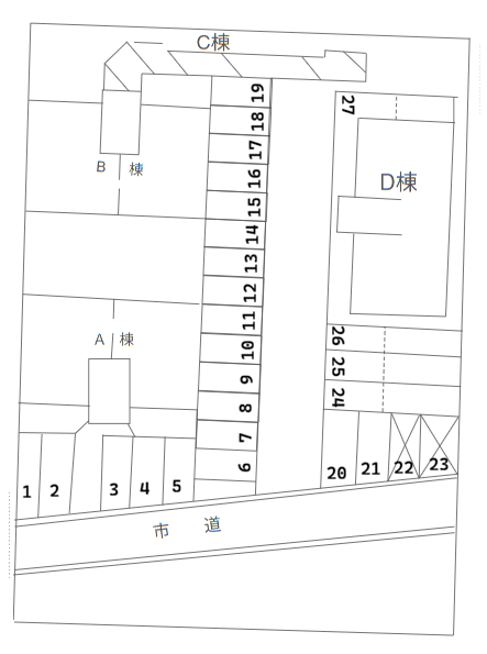 グリーンパークABCDの駐車配置図